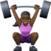 🏋🏿‍♀️ woman lifting weights: dark skin tone display on Facebook